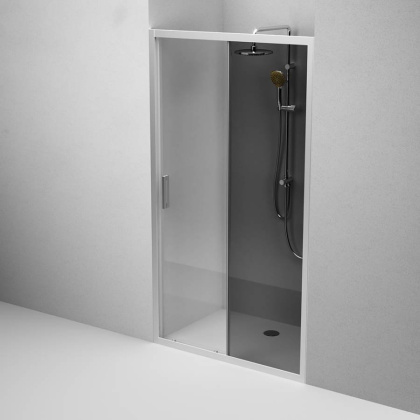 W90G-110-1-195MG Gem Solo Дверь душевая 110х195, стекло тонированное, профиль матовый Хром