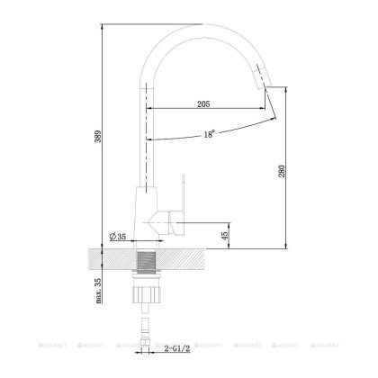 Смеситель для кухни Agger Splendid A0900144 матовый черный