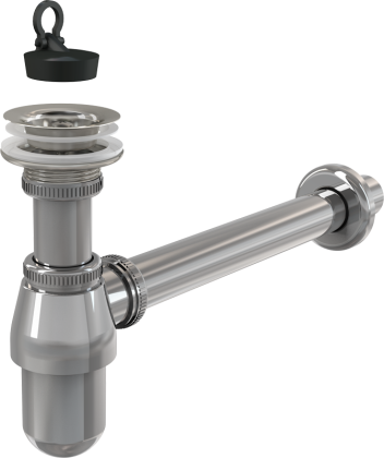 Сифон для умывальника DN32 с донным клапаном 5/4", металл Сифон для умывальника DN32 с донным клапаном 5/4", металл