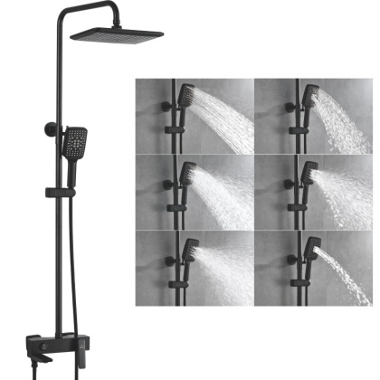 Душевая система латунь черный R2736H