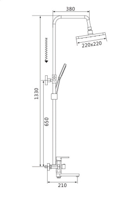 Душевая система Shevanik, латунь S9936 хром