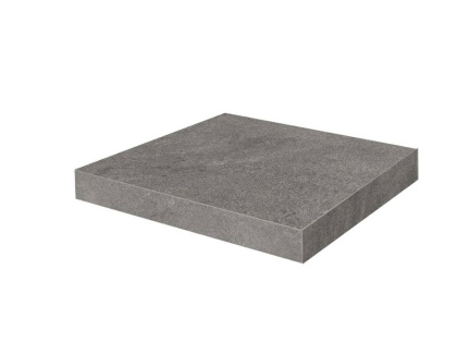 Ступень клееная угловая Портленд серый тёмный матовый обрезной 33x33x0,9 Ступень клееная угловая Портленд серый тёмный матовый обрезной 33x33x0,9