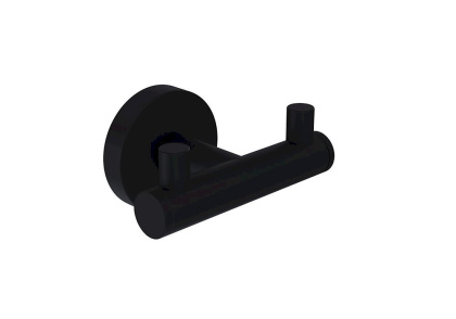 Двойной крючок для полотенец в комплекте с креплением Piave черный мат. 3015-0001-AB, шт