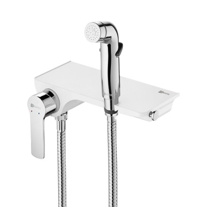 Смеситель Lemark Solo LM7168CW с гигиеническим душем, настенный Смеситель Lemark Solo LM7168CW с гигиеническим душем, настенный