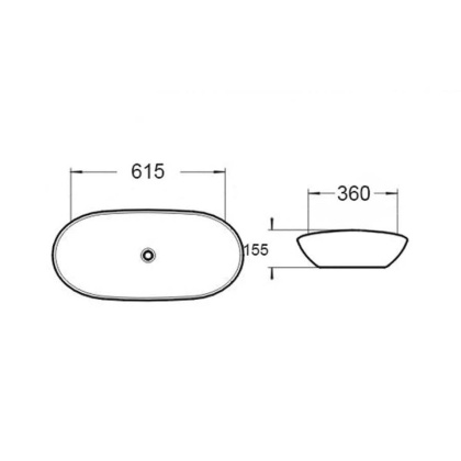 Раковина керамическая Vincea VBS-508, 615*360*155, накладная, цвет белый Раковина керамическая Vincea VBS-508, 615*360*155, накладная, цвет белый
