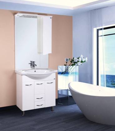 Тумба Onika Моника 75 напольная, белая (ум. Байкал 75)