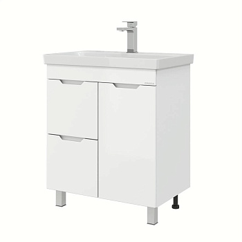 Тумба Onika Айленд 70 напольная, белая, с корзиной (ум. Адриана 70)