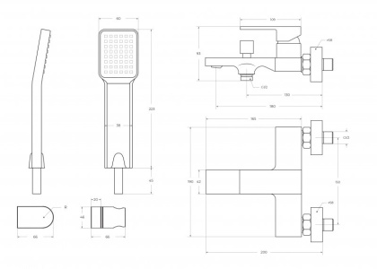 ROMANO Смеситель для ванны и душа, хром ROM-VAS-CRM ROMANO Смеситель для ванны и душа, хром ROM-VAS-CRM