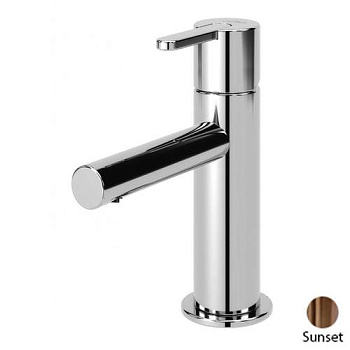 LEAF-LSM1-L-PS Смеситель для раковины однорычажный, с донным клапаном, исполнение Sunset PVD