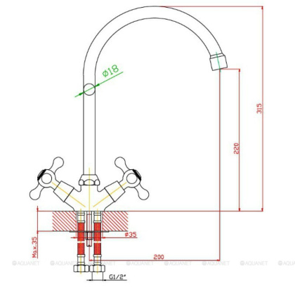 Смеситель для кухни Orange Classic Pro M72-000cr