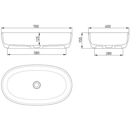 Раковина Salini Luce 69х39.5 110721M Раковина Salini Luce 69х39.5 110721M