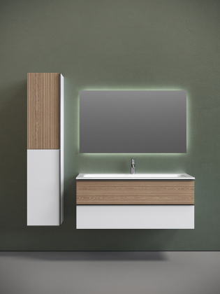 Тумба подвесная SANCOS Delta 1195х445х500, c двумя ящиками оснащенными доводчиками , дуб светлый/белый , арт. DL120W Тумба подвесная SANCOS Delta 1195х445х500, c двумя ящиками оснащенными доводчиками , дуб светлый/белый , арт. DL120W