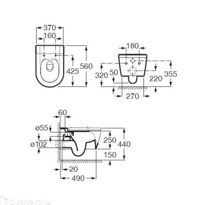 INSPIRA ROUND Чаша подвесного унитаза rimless