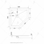 Душевой поддон RGW ST/T-0099G 90 х 90 см, трапеция, из искусственного камня, графит, 16155099-02