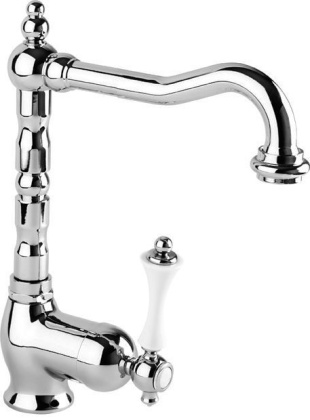 MARGOT-LSM2-03/24-N Смеситель для раковины однорычажный с донным клапаном, исполнение золото, ручка чёрная