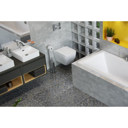 Тумба под накладную раковину EXCELLENT Tuto 80 см (серый/дуб), 1 ящик