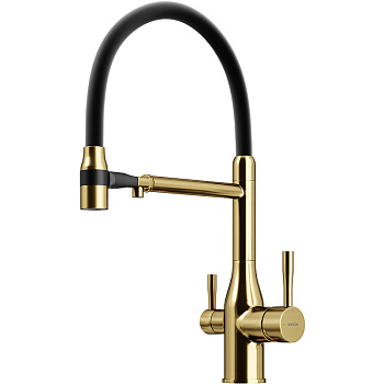 Смеситель для кухни SANCOS Garda с возможностью подключения фильтра для воды, цвет брашированное золото, арт. SC4009BG