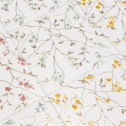 Декор VT\A456\5009 Весна 5 розовый/белый 20см*20см*6,9мм (1уп/10шт/)матовый, шт