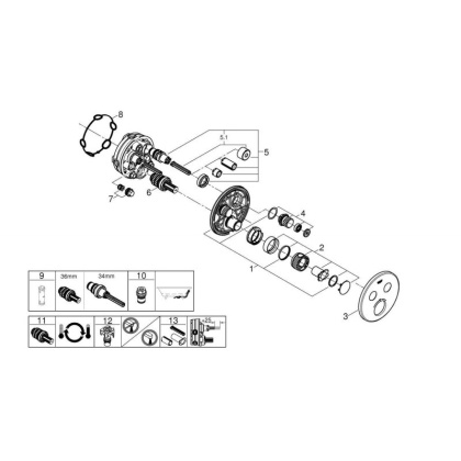 Термостат для душа Grohe Grohtherm SmartControl 29119000 хром