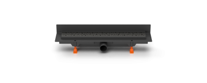 Душевой лоток 35 см Creto Quadro CRE-350 QB-P с решеткой, черный