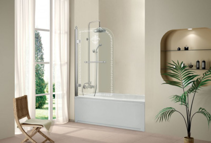 RETRO-V-1-80/145-PP-G-L Шторка на ванну Условные размеры, мм:815x1520 Габариты с диапазоном регулировок, мм :(760-780)x1520 