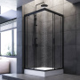 W90G-403-090BT Душевое ограждение Gem Square Slide 90x90 стекло прозрачное, профиль Черный матовый,
