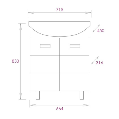 Тумба Onika Балтика 70 напольная, белая (ум. Балтика 70) Тумба Onika Балтика 70 напольная, белая (ум. Балтика 70)