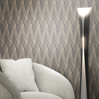 Обои виниловые Трессаж мотив, коричневый Обои виниловые Трессаж мотив, коричневый