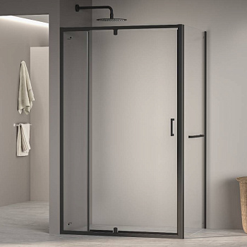 Душевой уголок 110*100*195 RGW PA-078-1B (PA-008B + Z-060-2B) Прямоуг./Чёрный/Прозрачное/6 мм (Easy)