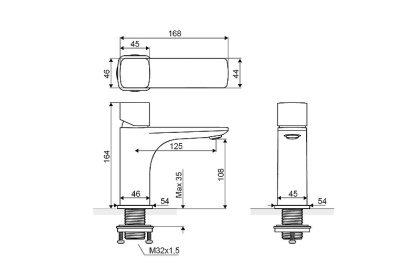 Смеситель для умывальника EXCELLENT Keria Q AREX.2011CR (хром)