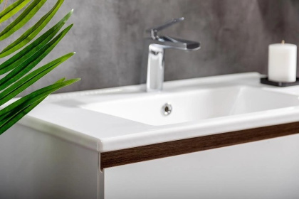 Тумба CAPOLDA 85 белая + ручка дерево 849-085-WW Boheme