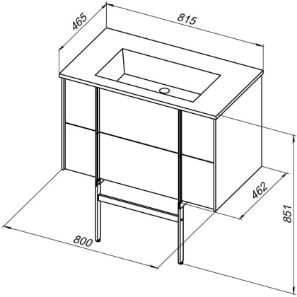 Тумба под раковину Allen Brau Reality 80 1.32005.AM антрацит матовый Тумба под раковину Allen Brau Reality 80 1.32005.AM антрацит матовый