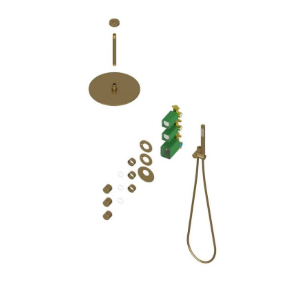 Душевая система Timo Saona SX-2399/17SM скрытого монтажа, термостат, золото матовое