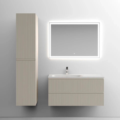 Тумба подвесная SANCOS Snob T левая 995х445х500, c двумя ящиками оснащенными доводчиками, Beige Soft , арт.SNT100LCE