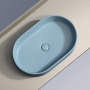 Умывальник чаша накладная овальная (цвет Голубой Матовый) Element 608*385*122мм