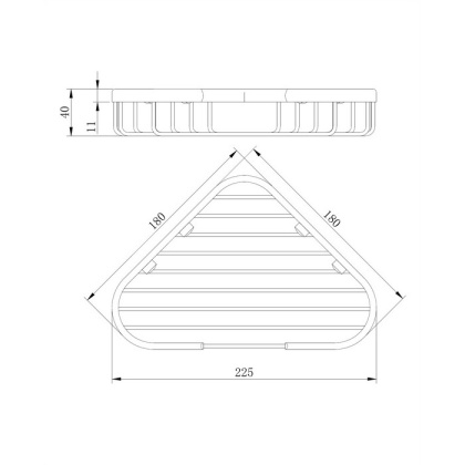 Полка-корзинка для душа угловая OMNIRES 18х18 см UN3601CR (хром) Полка-корзинка для душа угловая OMNIRES 18х18 см UN3601CR (хром)