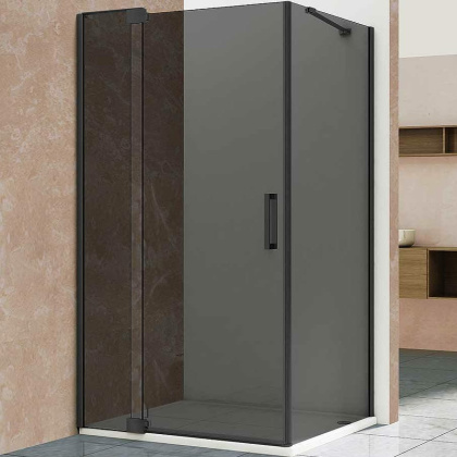 Душевой уголок Extra VSR-1E901090CGB, 900/1000*900, черный, стекло тонированное