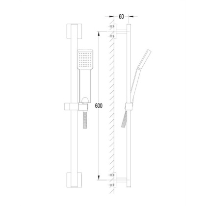 Душевой гарнитур на штанге OMNIRES ANGEL-SCR (хром)