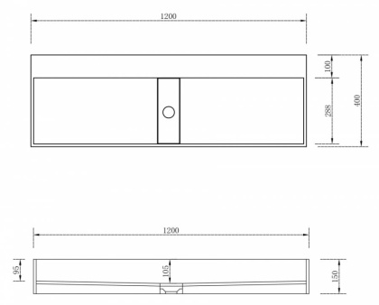 Раковина накладная ABBER Stein AS2642 двойная, белая матовая Раковина накладная ABBER Stein AS2642 двойная, белая матовая