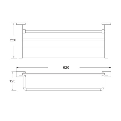 Полотенцедержатель с полкой, SG5608H Shevanik, Черный