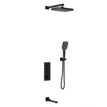 Душевой комплект VSFW-433T1MB встраиваемый, термостатический, 3 режима, черный