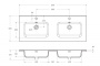 Керамическая раковина с двумя чашами BelBagno BB-8099-120-2 Керамическая раковина с двумя чашами BelBagno BB-8099-120-2