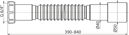Гибкое соединение 6/4"×40/50 пластмасса Гибкое соединение 6/4"×40/50 пластмасса