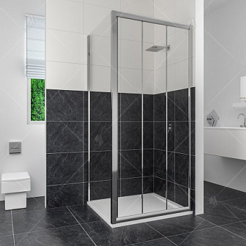 Душевой уголок RGW CL-30, 04093088-11, 80 х 80 x 185 см, дверь раздвижная, стекло прозрачное, хром