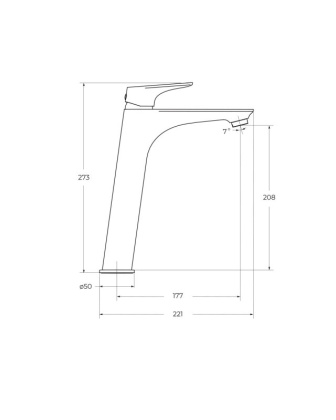 MARINO Смеситель для накладной раковины без донного клапана, хром MARINO-LMC-CRM-W0