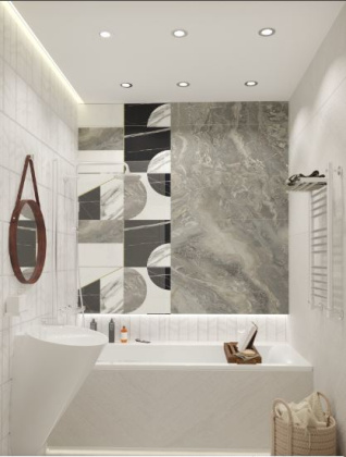 Плитка настенная 9034 Дорато белый грань 8.5*28.5*9.2 (40шт\0,97м2), м2