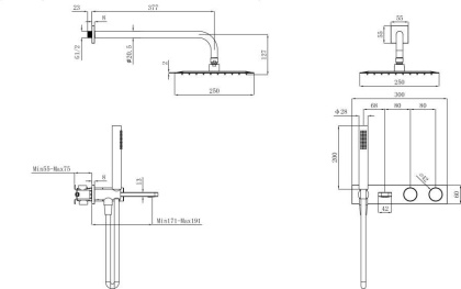 Душевой комплект Creto Passion CR-SET-PassionBM матовый черный