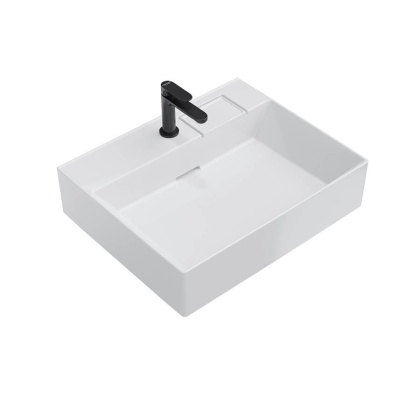 Раковина LOGICA мебельная\подвесная с одним отверстием 60, белая глянцевая