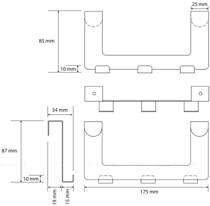 Дверная вешалка, 3 крючка, DARK