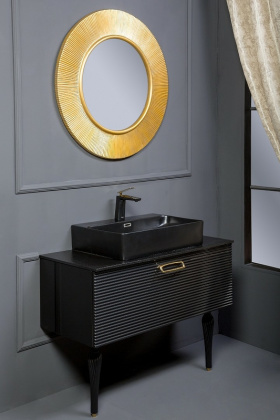 Тумба Linea 100 черная + золото_Комплект 842-100-BG Boheme Тумба Linea 100 черная + золото_Комплект 842-100-BG Boheme